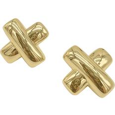 Adornia 14K Plated X Studs