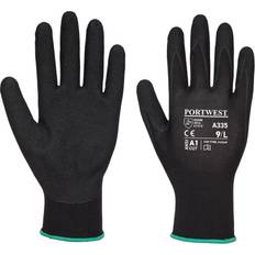 Work Gloves Portwest Dermi-Grip NPR15 Nitrile Sandy Glove Black