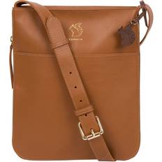 Pure Luxuries 'Lautner' Saddle Tan Vegetable-Tanned Leather Cross Body Bag