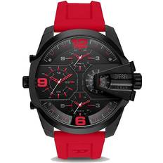 Watches Diesel Diesel DZ7466 Black Red Silicone Three-Hand Uber Chief 54mm