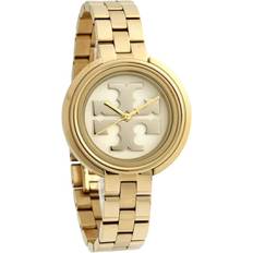 Tory Burch Tory Burch TBW6208 Miller Womens Gold Dress Watch, White Logo Dial, Band