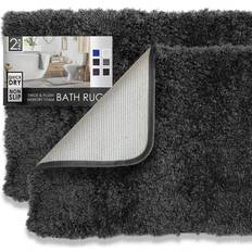 Clara Clark Bathroom Rug Set Black