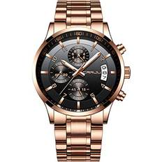 CRRJU CRRJU Fashion Casual Chronograph Date Wristwatches,Stainsteel Band Waterproof Rose Black