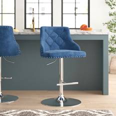 Blue Seating Stools Etta Avenue Cano Velvet Seating Stool