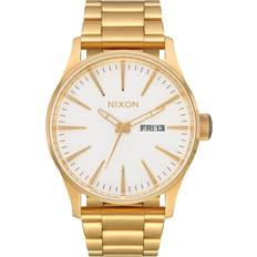 Nixon NIXON Sentry SS A356 Gold/White 100m Water Resistant Analog Classic 42mm Face, 23mm-20mm Band