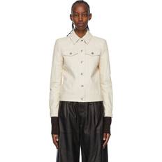 Amiri Jackets Amiri Off-White Grained Leather Jacket IT