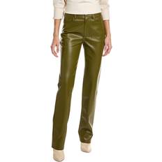 Staud Khaki Chisel Faux-Leather Pants Avocado