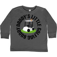 Inktastic Kid's Daddys Little Golfing Buddy Long Sleeve T-shirt - Charcoal Grey