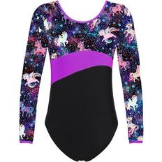 Bodysuits Alvivi Alvivi Kids Girls One Piece Long Sleeves Printed Gymnastics Leotard Ballet Dancewear Training Uniform Pegasus Star