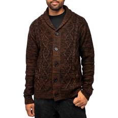 Cardigans XRay Men's Shawl Collar Cable Knit Cardigan Sienna, Black