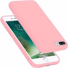 Cadorabo TPU Liquid Silicone Case Cover iPhone 7 iPhone 7S iPhone 8 Smartphone Hülle, Pink