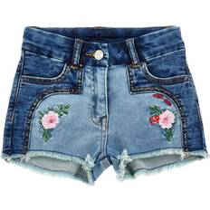 Monnalisa MONNALISA Embroidered Denim Shorts BluStone StoneBleach