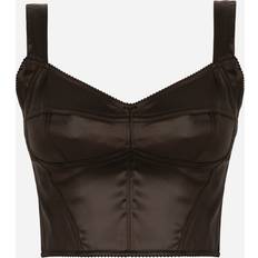 Dolce & Gabbana Brown Bras Dolce & Gabbana Shiny satin corset top