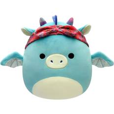 Jazwares Squishmallows Original 14-Inch Tatiana Teal Dragon with Red Bandana Large Ultrasoft Official Plush