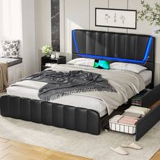 VIAGDO Modern Led Bed Frame Queen