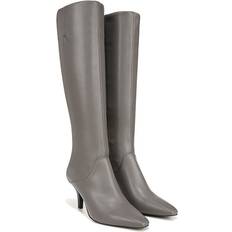 Synthetic Leather High Boots Franco Sarto Womens Lyla Pointed Toe Knee High Boots - Grey Leather