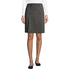 Lands' End Women Skirts Lands' End Uniform Ponte Button Front Skort Charcoal Heather Womens Regular