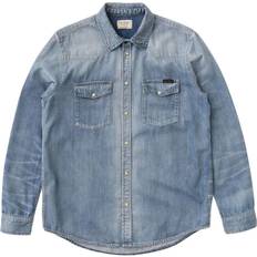 Nudie Jeans Shirts Nudie Jeans George Blue Tribe Denim Shirt - Blue