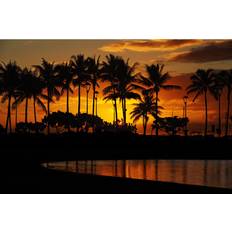 Sunset Waikiki Beach Canvas Photograph