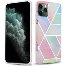 Cadorabo Regenbogen Marmor No.11, Apple iPhone 12 Mini 5,4 Zoll Case for Apple iPhone 12 MINI TPU Silicone Cover Protection Pink