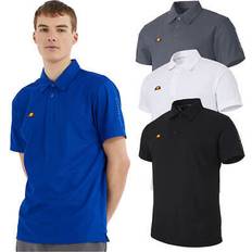 Ellesse Polo Shirts Ellesse Herren Bertola Feuchtigkeitsdocht 3-Knopf-Golf Polo Schwarz