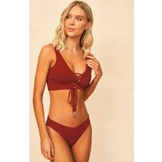 Rosso Bikini Maaji Burgundy Paradise Long Line Triangle Bikini Top - Multicolore