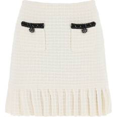 Self-Portrait Textured Knit Mini Skirt - White