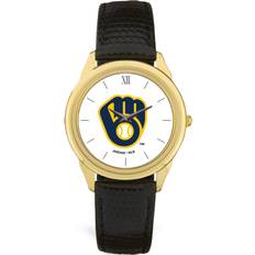 Jardine Black Milwaukee Brewers Leather Wristwatch