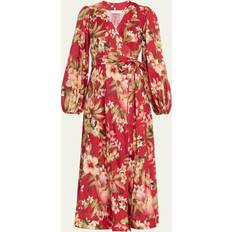 Zimmermann Klänningar Zimmermann Lexi floral linen wrap dress multicoloured