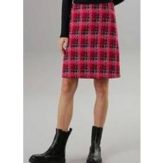 Aniston Check Jacquard Skirt Pink Check