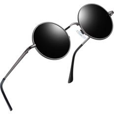 Joopin Retro Hippie Steampunk Sunglasses Polarized Grey/Black