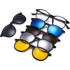 Jim Halo Magnetic 5Pcs Polarized Clip-on Round Plastic Frame for Night