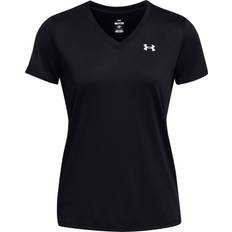 Fitness & Gym - Women T-shirts Under Armour Women's Tech V-Neck Short Sleeve Black White