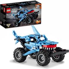 LEGO 42134 Technic Monster Jam Megalodon 2 in 1 Pull Back Shark Truck to Lusca Low Racer Car Toy 2022 Set for Kids Boys and Girls 7 Plus Years Old