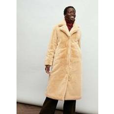 Bonprix Longline Faux Fur Coat Sand