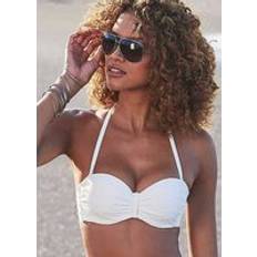 Sunseeker Textured Underwired Bandeau Bikini Top White