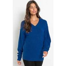 Bonprix Överdelar Bonprix Oversize V-Neck Jumper Blue Marl