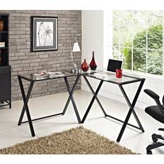 Walker Edison D51X29CB X-frame L-Shaped Writing Desk