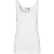 Second Female Singleter Second Female Ambra Tanktop Kvinde Toppe hos Magasin White