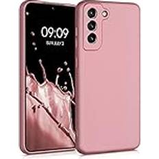 Case Compatible with Samsung Galaxy S21 FE Case Soft Slim Metallic TPU Silicone Cover Metallic Rose Gold