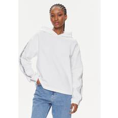 Calvin Klein White Jumpers Calvin Klein Lässiger Hoodie mit Logo Tape