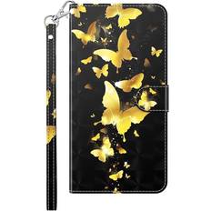 Cover-Discount Cover-Discount Galaxy A32 5G Etui Glitzer Effekt Schmetterling gold Galaxy A32 5G Smartphone Hülle