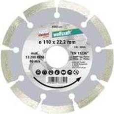 Wolfcraft GmbH Diamond Cutting Disc, Segmenteret kantdiamantskive, Mursten, Keramisk, Beton, Sten, 2,22 cm, 11 cm, 1 stk