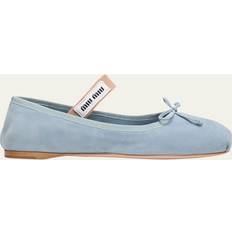 Miu Miu Ballerinas Miu Miu Suede Logo Ballerina Flats