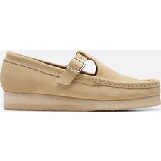 Women Moccasins Clarks Wallabee T Bar Brown