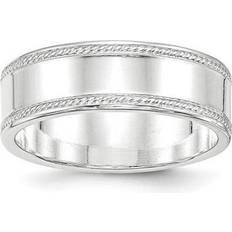 Wedding Rings JewelryWeb Bridal QDEB070-5 mm Sterling Silver Design Edge Band