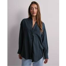 Dame - Tencel Skjorter Selected Femme Skjorte slfMaddie LS Striped Tencel Shirt Blå