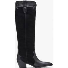 Daniel DANIEL Bandana Black Suede & Leather Western Knee Boots 35