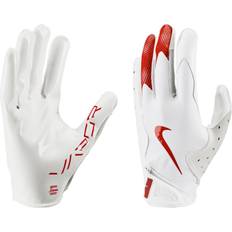 Nike Vapor Jet 8.0 Football Gloves, Men's, Medium, White/White/Univer Red