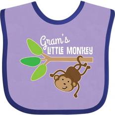 Purple Food Bibs Inktastic Gram's Little Monkey Grandchild Baby Bib